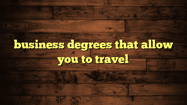 business degrees that allow you to travel