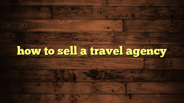 how to sell a travel agency