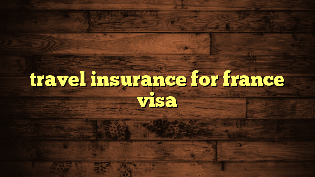 travel insurance for france visa