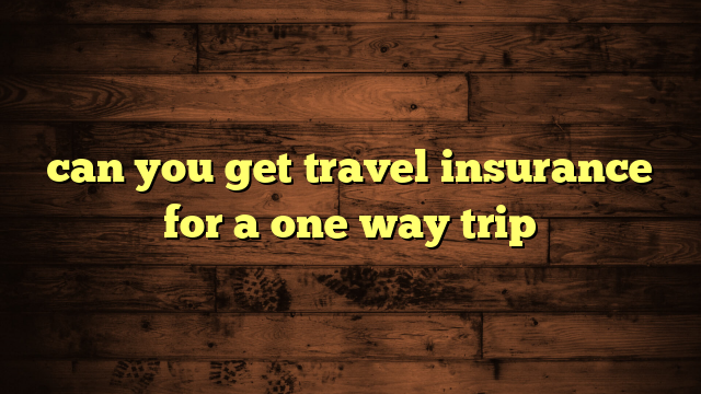 can you get travel insurance for a one way trip