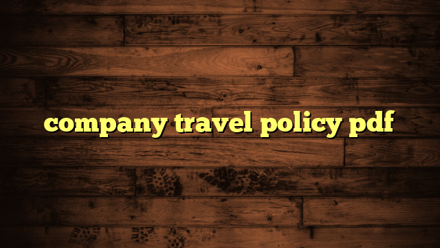 company travel policy pdf