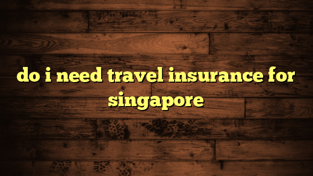 do i need travel insurance for singapore