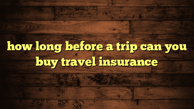 how long before a trip can you buy travel insurance