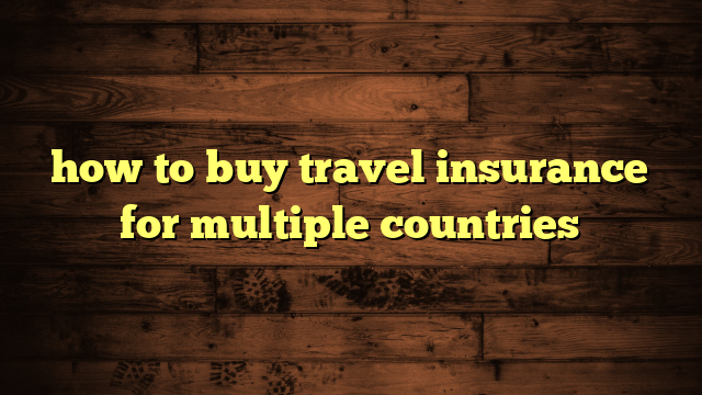 how to buy travel insurance for multiple countries