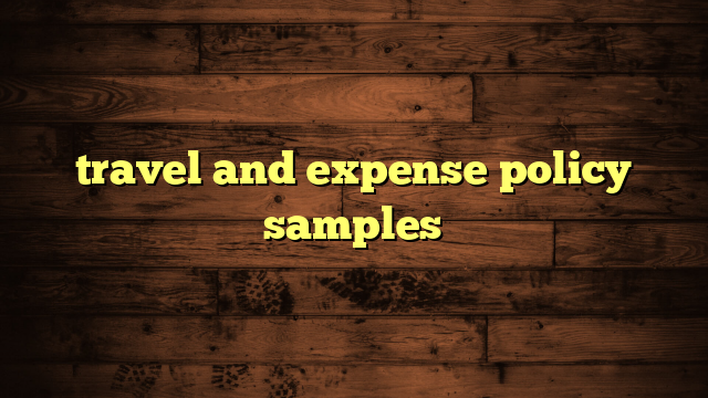 travel and expense policy samples