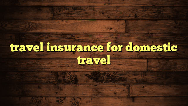 travel insurance for domestic travel