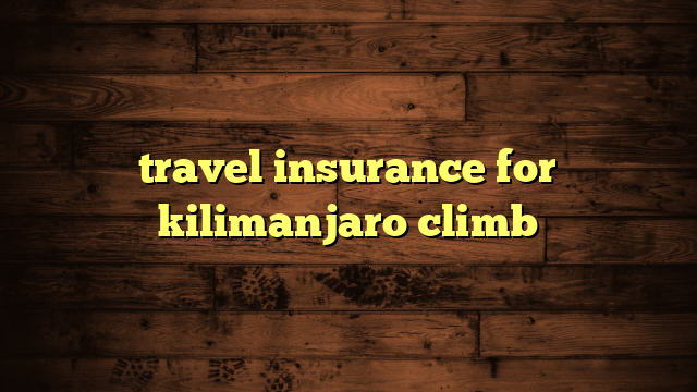 travel insurance for kilimanjaro climb