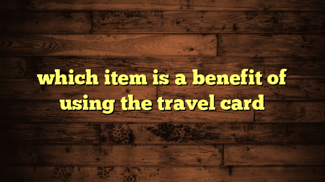 which item is a benefit of using the travel card