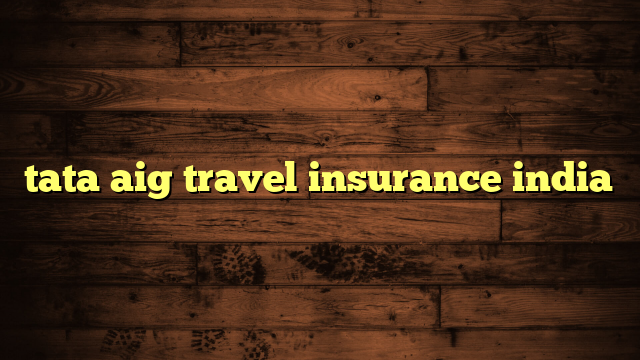 tata aig travel insurance india