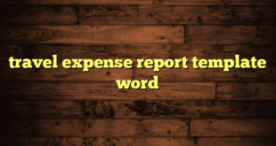 travel expense report template word