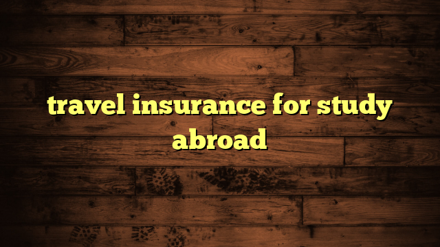 travel insurance for study abroad