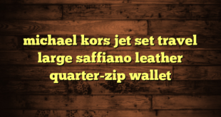 michael kors jet set travel large saffiano leather quarter-zip wallet