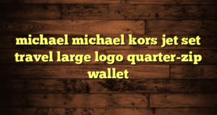 michael michael kors jet set travel large logo quarter-zip wallet